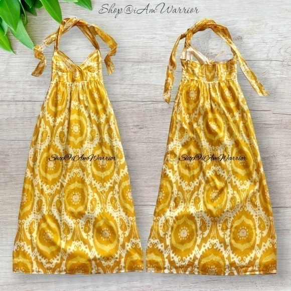 J.Crew maize ikat halter cotton/silk maxi dress *shop@iamwarrior - Picture 5 of 10